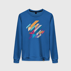 Свитшот хлопковый женский Стиль геометрия, цвет: синий