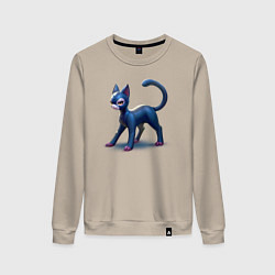 Свитшот хлопковый женский Кошечка, цвет: миндальный