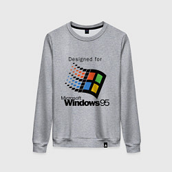 Свитшот хлопковый женский Предназначен для windows 95, цвет: меланж