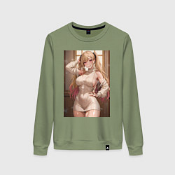 Свитшот хлопковый женский Marin Kitagawa: Sexy, цвет: авокадо