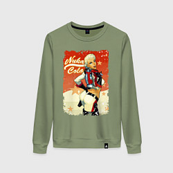 Свитшот хлопковый женский Fallout - nuka cola playbill, цвет: авокадо