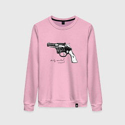 Свитшот хлопковый женский Andy Warhol revolver sketch, цвет: светло-розовый