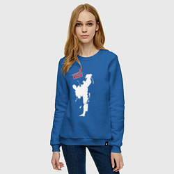 Свитшот хлопковый женский Кикбоксинг - атака, цвет: синий — фото 2