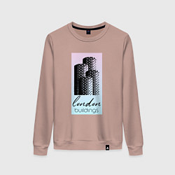 Свитшот хлопковый женский Строения Лондона, цвет: пыльно-розовый