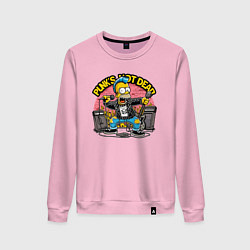 Свитшот хлопковый женский Панк Гомер Симпсон - певец, цвет: светло-розовый