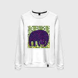 Свитшот хлопковый женский Медведь в березовом лесу, цвет: белый