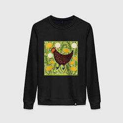Свитшот хлопковый женский Курочка ряба, цвет: черный