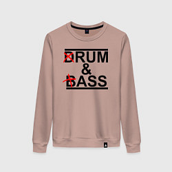 Свитшот хлопковый женский Drum and bass color, цвет: пыльно-розовый