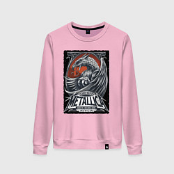 Свитшот хлопковый женский Metallica - Michigan playbill Grand rapids, цвет: светло-розовый