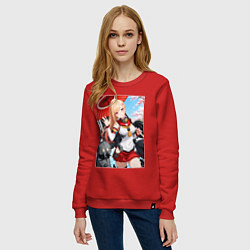 Свитшот хлопковый женский Марин Китагава косплей Azur Lane, цвет: красный — фото 2