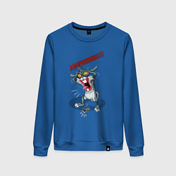 Свитшот хлопковый женский Дедлайн кролик, цвет: синий