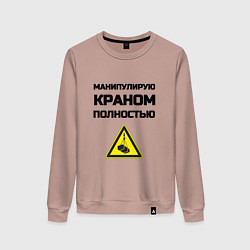 Свитшот хлопковый женский Крановщик, цвет: пыльно-розовый