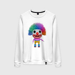 Свитшот хлопковый женский Cartoon clown colorful, цвет: белый