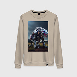 Свитшот хлопковый женский Робот в стиле Horizon, цвет: миндальный