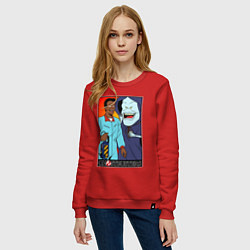 Свитшот хлопковый женский Ghostbusters - Winston and the sandman, цвет: красный — фото 2