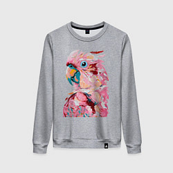 Свитшот хлопковый женский Розовый попугай, цвет: меланж