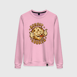 Свитшот хлопковый женский Жирное печенько, цвет: светло-розовый