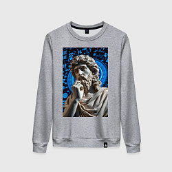 Свитшот хлопковый женский Античность и математика, цвет: меланж
