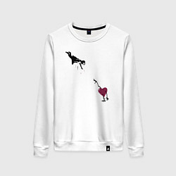 Свитшот хлопковый женский Отпуская сердце, цвет: белый