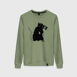 Свитшот хлопковый женский Gas rat, цвет: авокадо