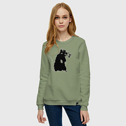 Свитшот хлопковый женский Gas rat, цвет: авокадо — фото 2