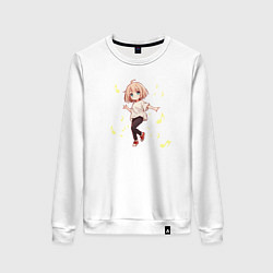 Свитшот хлопковый женский Танец тиби, цвет: белый