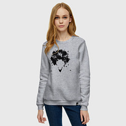 Свитшот хлопковый женский Девочка весна, цвет: меланж — фото 2