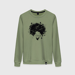 Свитшот хлопковый женский Spring girl, цвет: авокадо