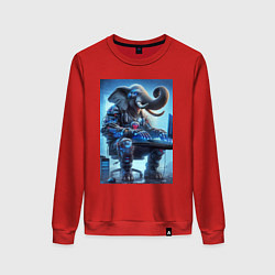 Свитшот хлопковый женский Слоняра киберспортсмен - киберпанк, цвет: красный