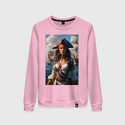 Женский свитшот Пиратка на фона флотилии кораблей