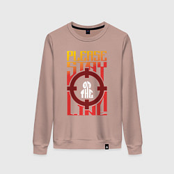 Свитшот хлопковый женский Оставайтесь на линии, цвет: пыльно-розовый