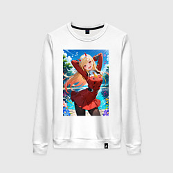 Свитшот хлопковый женский Марин Китагава косплей 002 Darling in the Franxx, цвет: белый