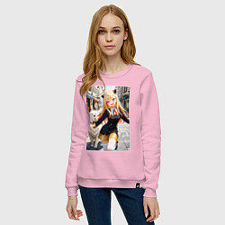 Свитшот хлопковый женский Марин Китагава косплей Ани Форджер, цвет: светло-розовый — фото 2