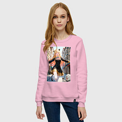 Свитшот хлопковый женский Марин Китагава косплей Ани Форджер, цвет: светло-розовый — фото 2