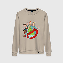 Свитшот хлопковый женский The real ghostbusters all, цвет: миндальный