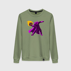 Свитшот хлопковый женский Halloween fire, цвет: авокадо