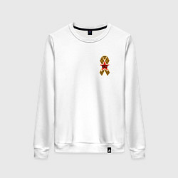 Свитшот хлопковый женский Значок 80 лет победы, цвет: белый