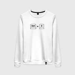 Свитшот хлопковый женский Ctrl C, копировать, цвет: белый