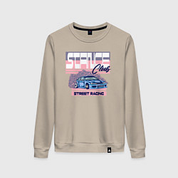 Свитшот хлопковый женский Street racing, цвет: миндальный