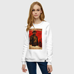 Свитшот хлопковый женский Red dead redemtion постер, цвет: белый — фото 2