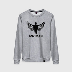 Свитшот хлопковый женский Пиарщик с крыльями, цвет: меланж