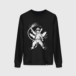 Свитшот хлопковый женский Огненный страж аниме, цвет: черный