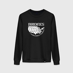 Свитшот хлопковый женский Bridges logo, цвет: черный