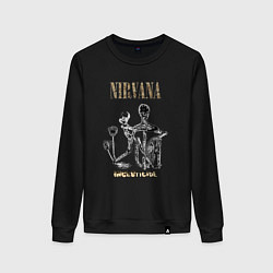 Свитшот хлопковый женский Nirvana incesticide, цвет: черный