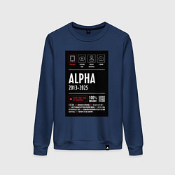 Свитшот хлопковый женский Поколение Альфа, цвет: тёмно-синий