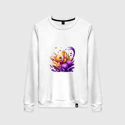 Женский свитшот Рыбка клоун среди водорослей