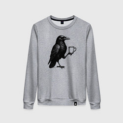Женский свитшот Черный ворон с кофе