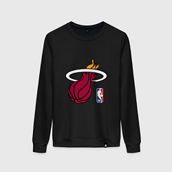 Свитшот хлопковый женский Майами Хит - команда НБА, цвет: черный