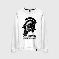 Свитшот хлопковый женский Hideo kojima productions logo, цвет: белый