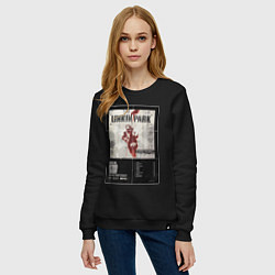 Свитшот хлопковый женский Linkin Park альбом Hybrid Theory, цвет: черный — фото 2